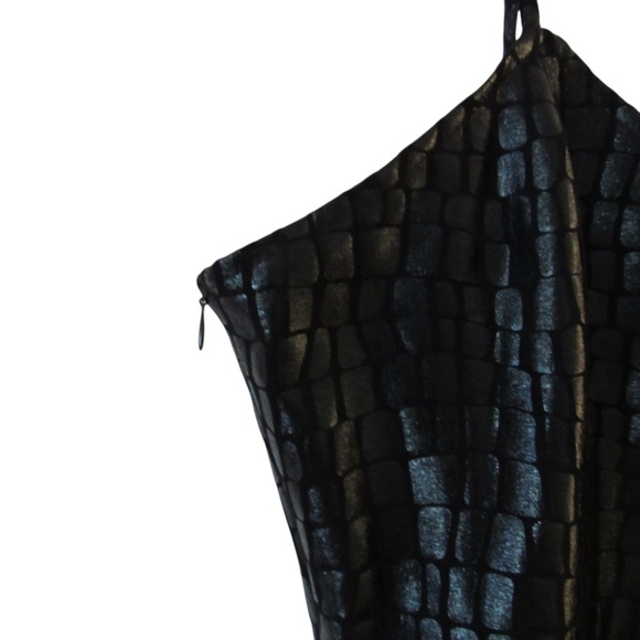 Vivienne Hu New York Black Snakeskin Python Dress Size 10 Sleeveless Cocktail - Picture 5 of 11